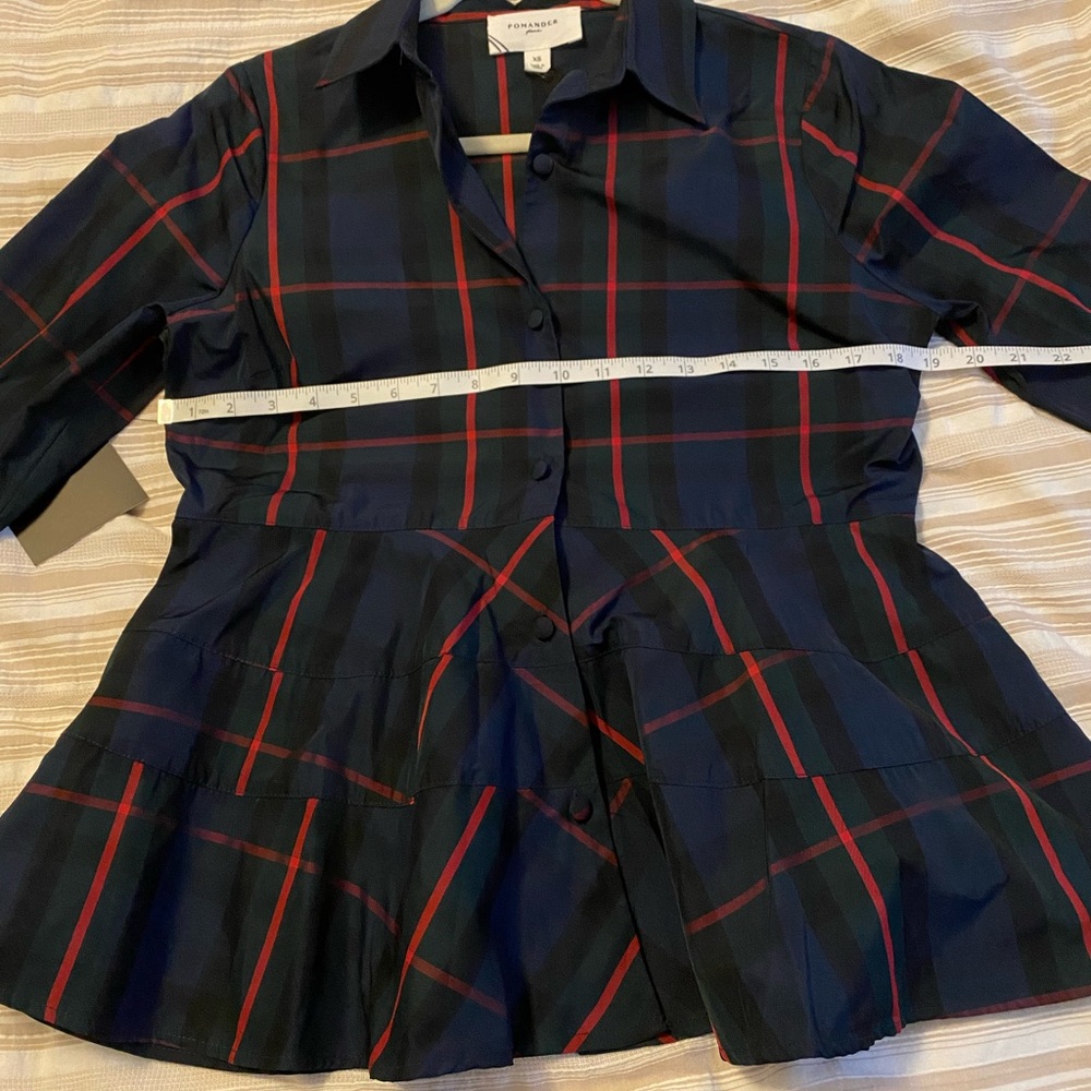 XS Pomander Place Fraser Plaid Ashlen Blouse - Picture 16 of 16